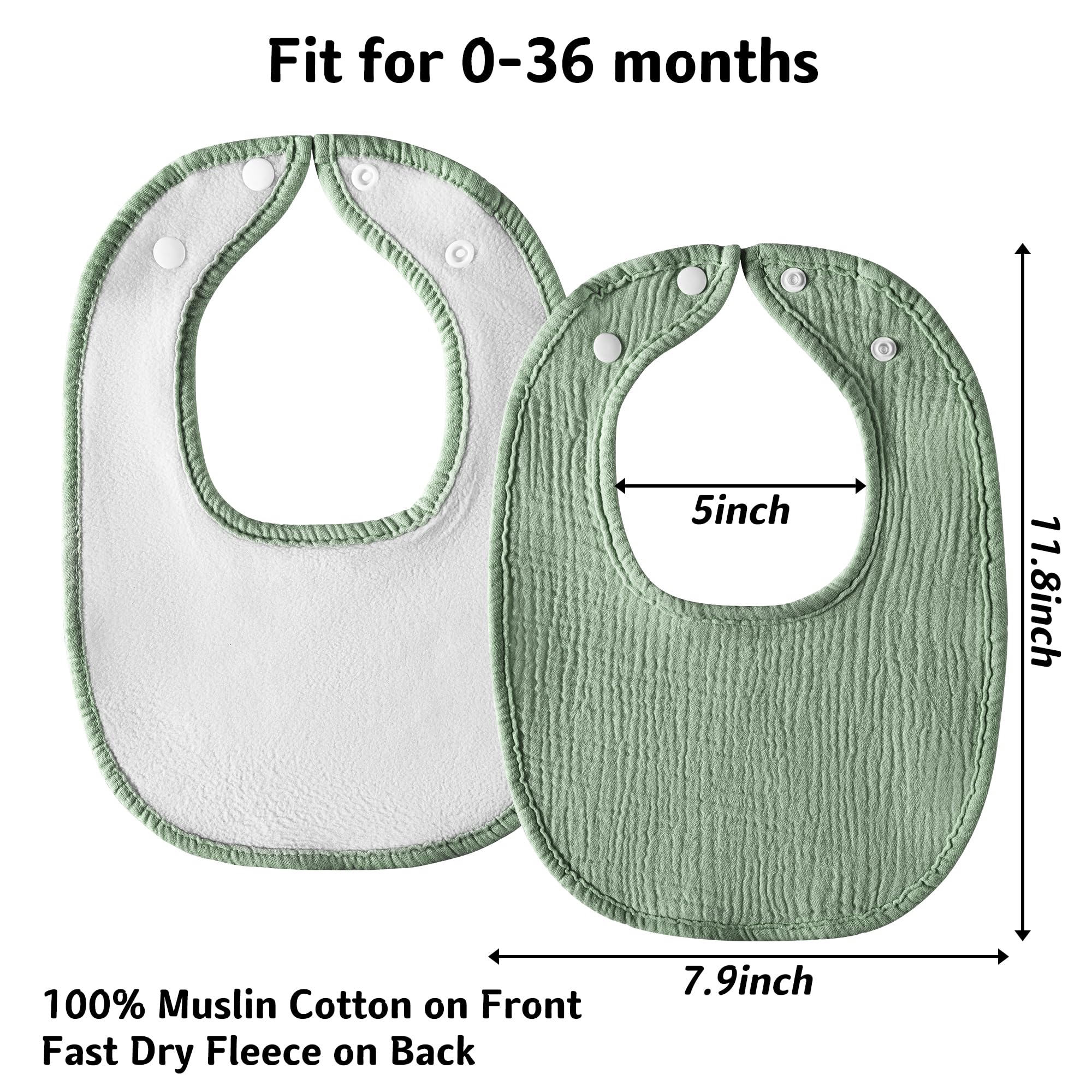 Kewlife gift Muslin Baby Bibs 6-Pack Baby Drool Bandana Bibs for Baby Girls Boys Infant Newborn Toddler Drooling and Teething