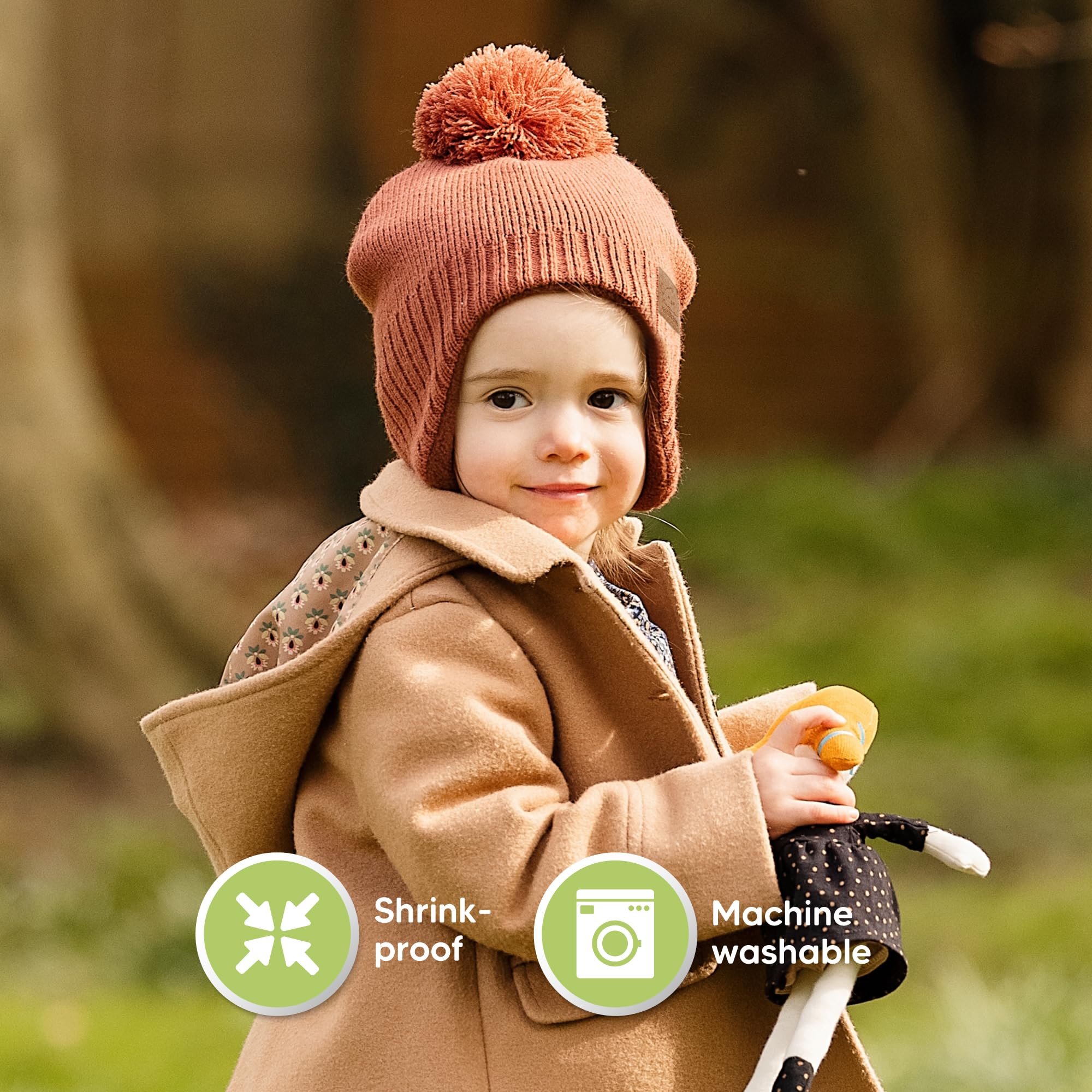 KeaBabies Baby Beanies, Winter Baby Hats for Boys, Girls (Tea Rose, 6-36M)