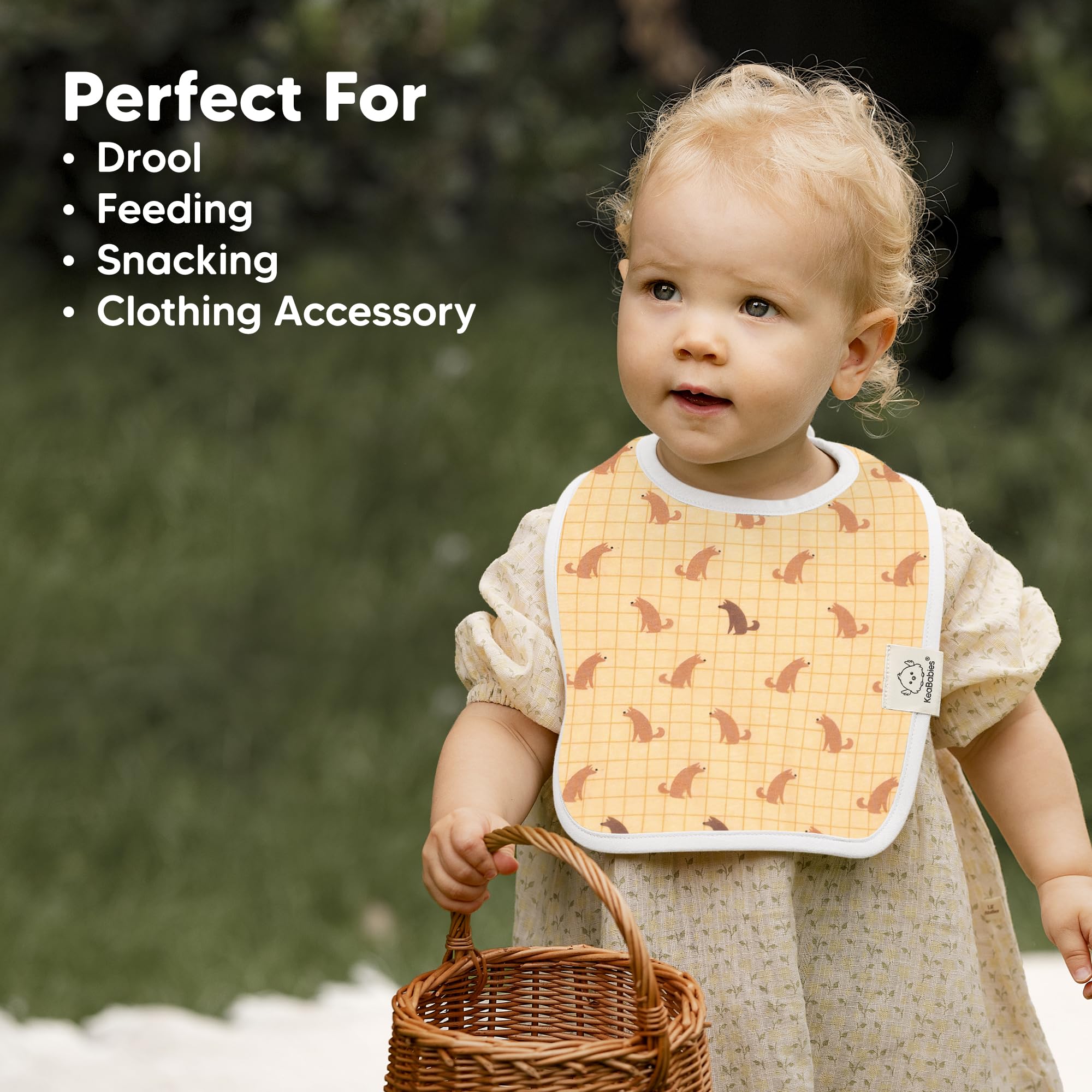 KeaBabies 8-Pack Organic Baby Bibs for Boys, Girls Drool Bibs (Pets & Paws)