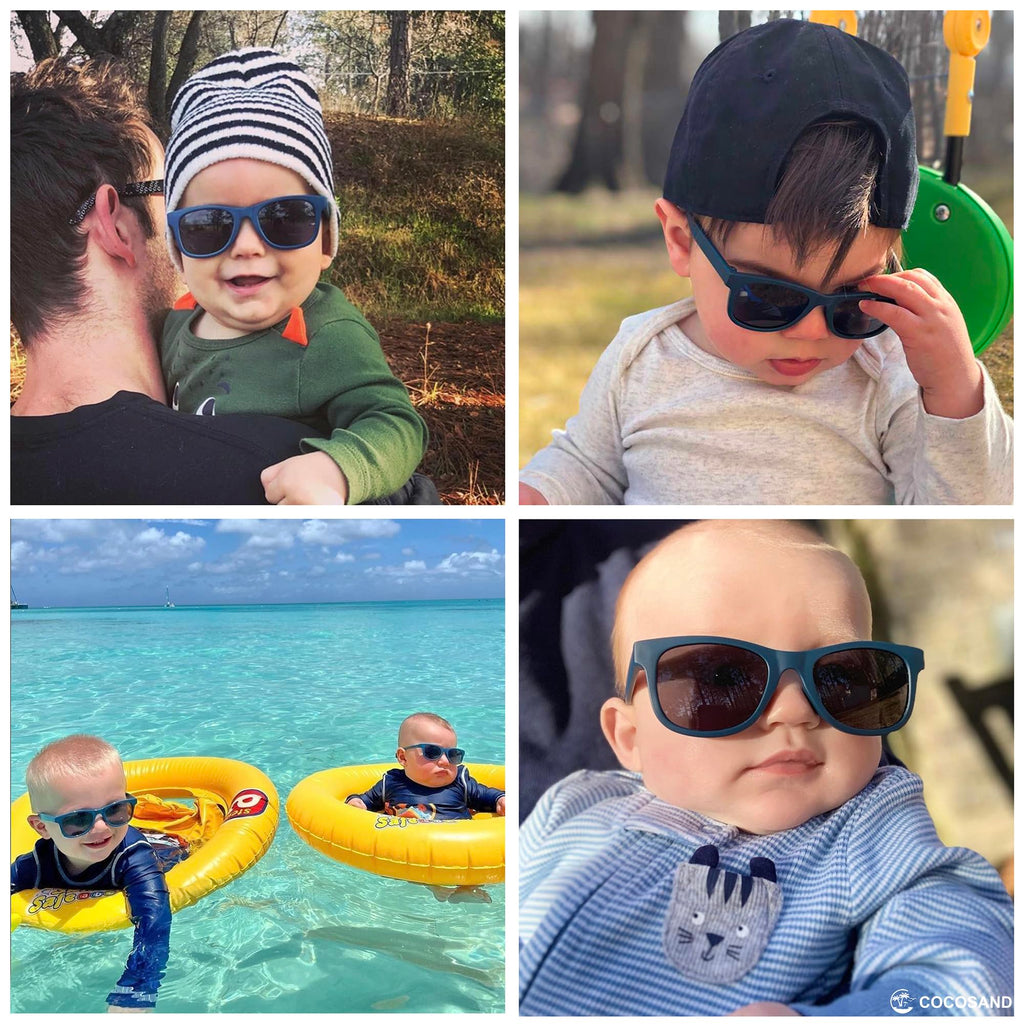 COCOSAND Flexible Baby Sunglasses with Strap Polarized UV Protection for Toddler Infant Newborn Boy Girl Age 0-24 Months