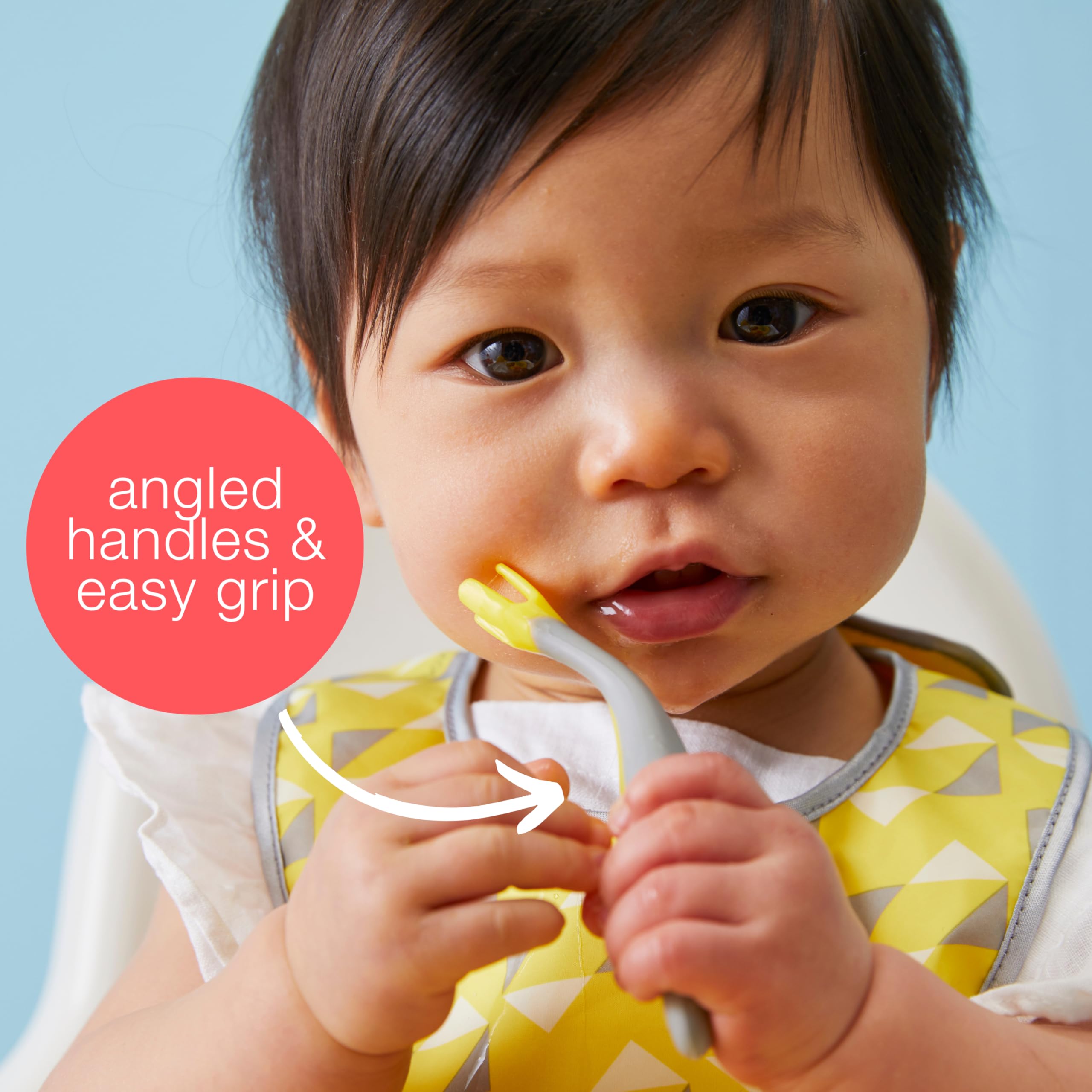 b.box Toddler Cutlery Set: Patented FLORK™ Designed Fork, Spoon & Travel Case, Easy Grip Handles, Dishwasher Safe, BPA Free (Strawberry Shake)