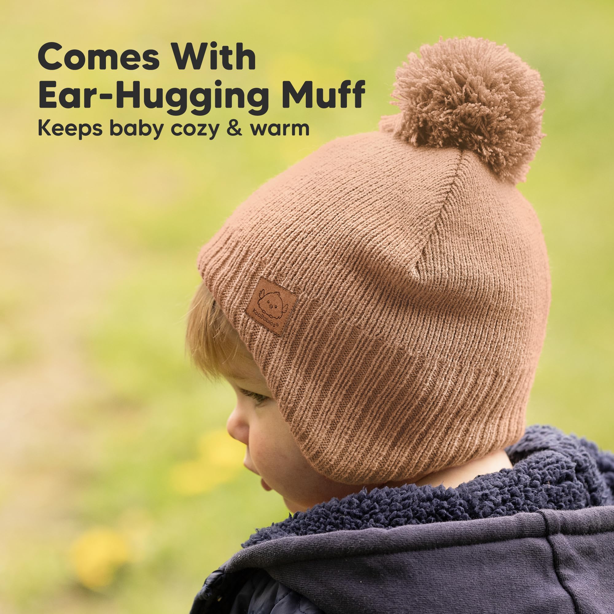 KeaBabies Baby Beanies, Winter Baby Hats for Boys, Girls (Dune, 6-36M)