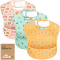 KeaBabies 3-Pack Waterproof Baby Bibs for Eating, Lightweight (Beach Day)