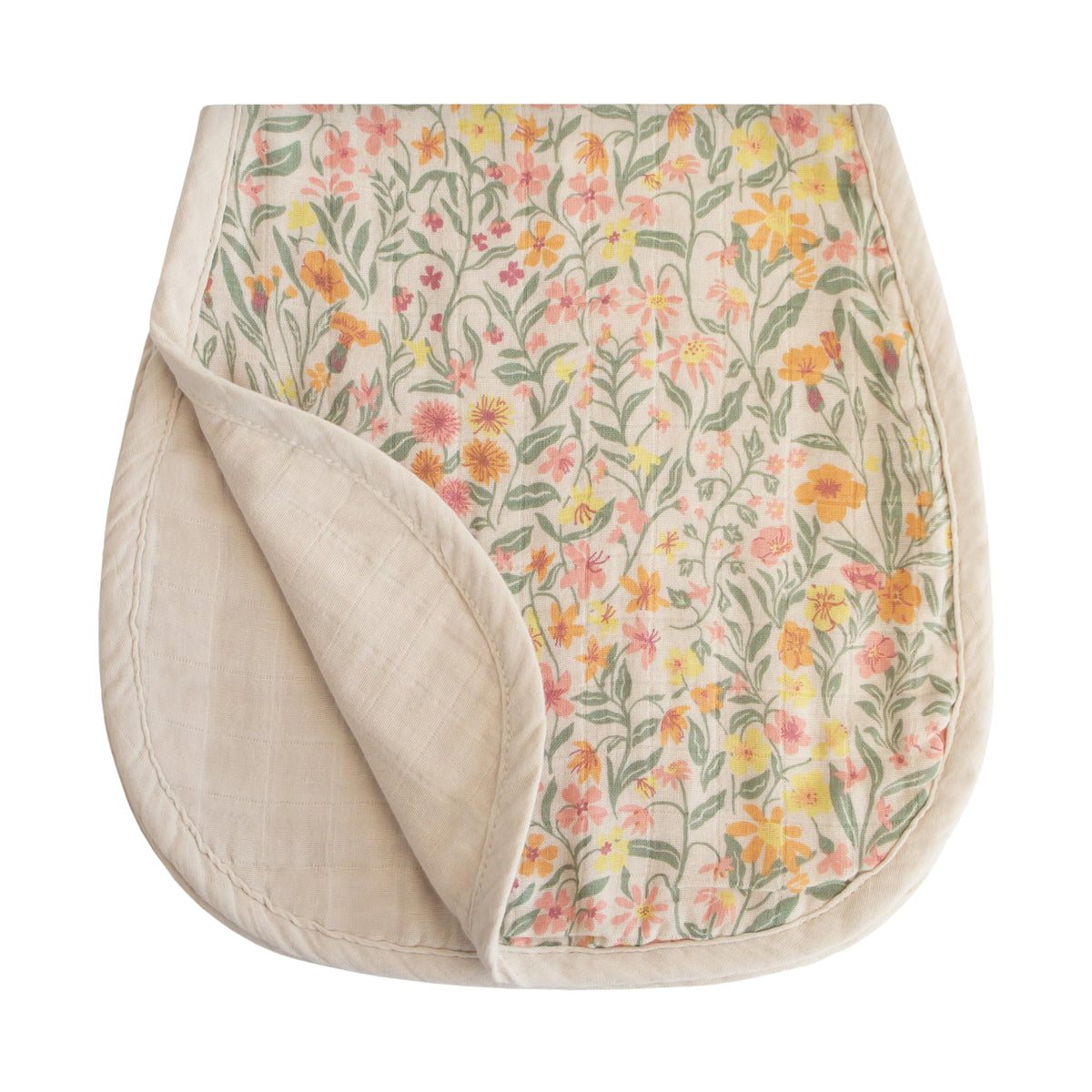 mushie Muslin Baby Burp Cloths | 100% Organic Cotton, Set of 2 (Green Paisley/Fog)