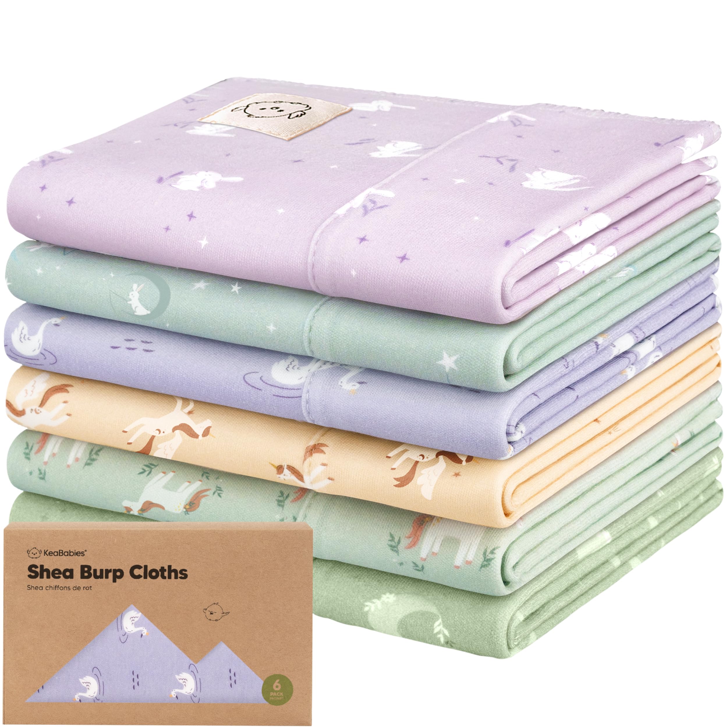Organic Burp Cloths Baby Boy, Girl, 6-Pack Large Burping Cloths (Lunaris)