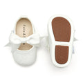 Soft Sole Leather Glitter White Baby Shoes - Infant Baby Walking Shoes Moccasinss Rubber Sole Crib Shoes(Glitter White,12-18 Months Infant)