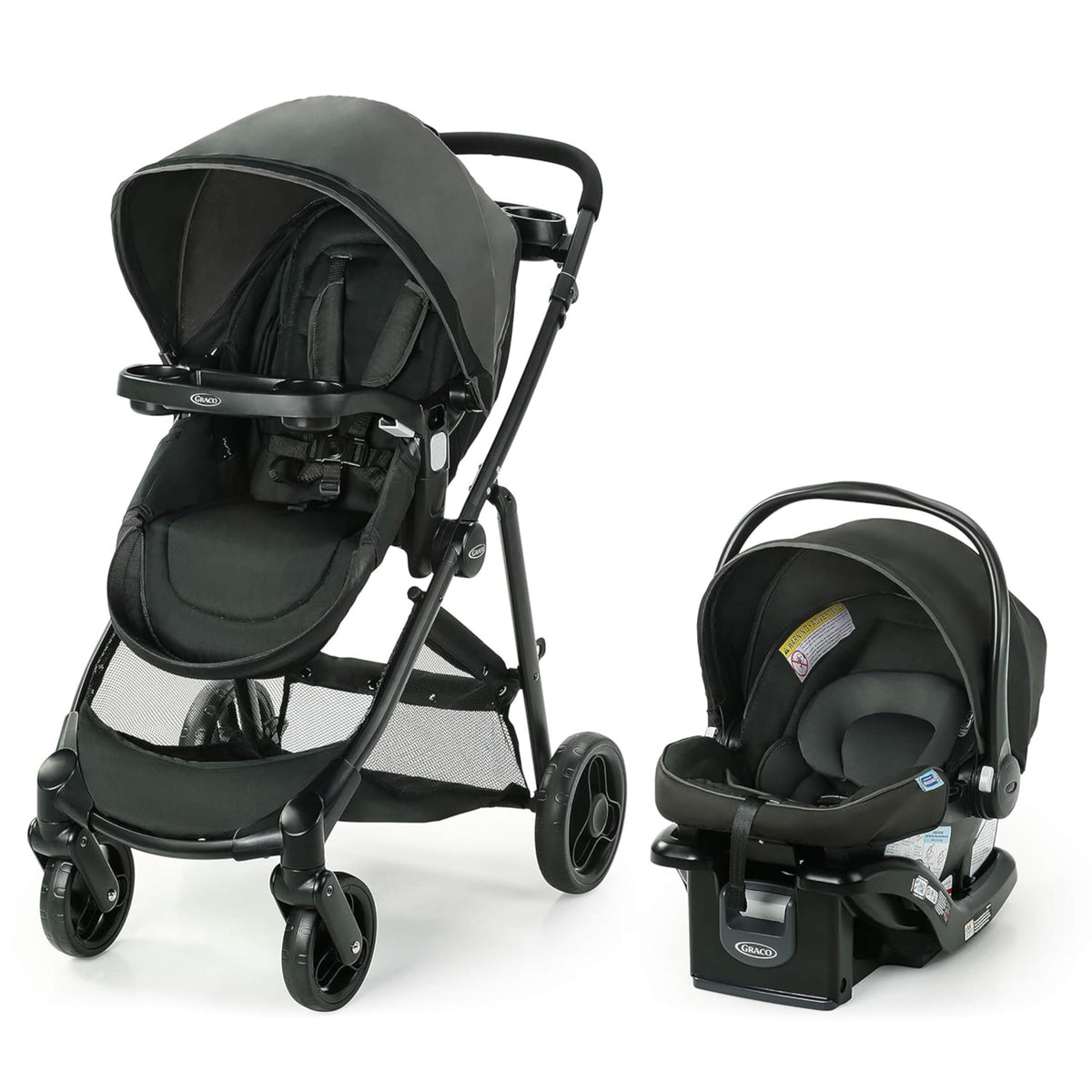 Graco Modes Element LX Travel System, 3-in-1 Carseat and Stroller Combo, Includes: SnugRide Lite LX Car Seat and Baby Stroller, 3 Modes - Infant Car Seat Carrier, Pramette, Toddler Stroller, Redmond