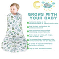 BSTOPPT Newborn Sleep Sack Baby Swaddle,Swaddle me 0-3 Month,3-Way Adjustable Wearable Blanket,100% Rayon Cotton Swaddling Sleeping Bag，TOG 0.5 (Leaf, 0-3 Months)