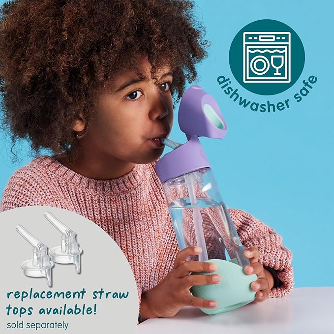 b.box Kids Water Bottle – 20oz Tritan Toddler Drink Bottle with Straw for School, Daycare, Travel w/Easy-Grip Triangular Design, Leak Proof Lid & Handle, BPA Free, Dishwasher Safe (Ocean Breeze)