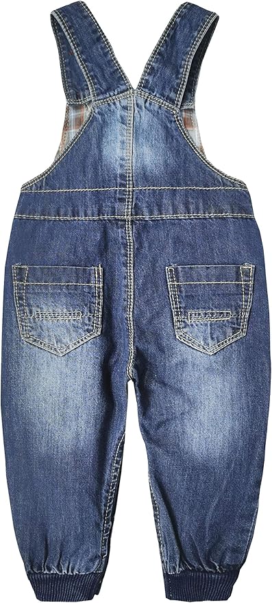 KIDSCOOL SPACE Baby Little Kids Cute Denim Embroidered Fashion Jean Overalls