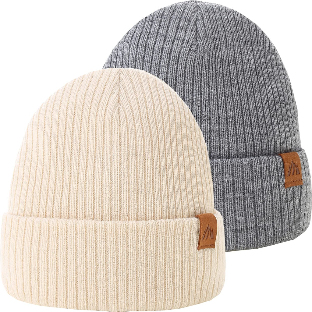 Moon Kitty 2 Pack Boys Beanies Soft Warm Kids Beanie Knitted Toddler Beanie Hats Caps for Boys Girls