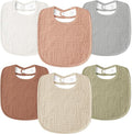 Susurration Muslin Baby Drool Bibs 6Pack Soft Square Adjustable Baby Bandana Bibs for Unisex Girls & Boys