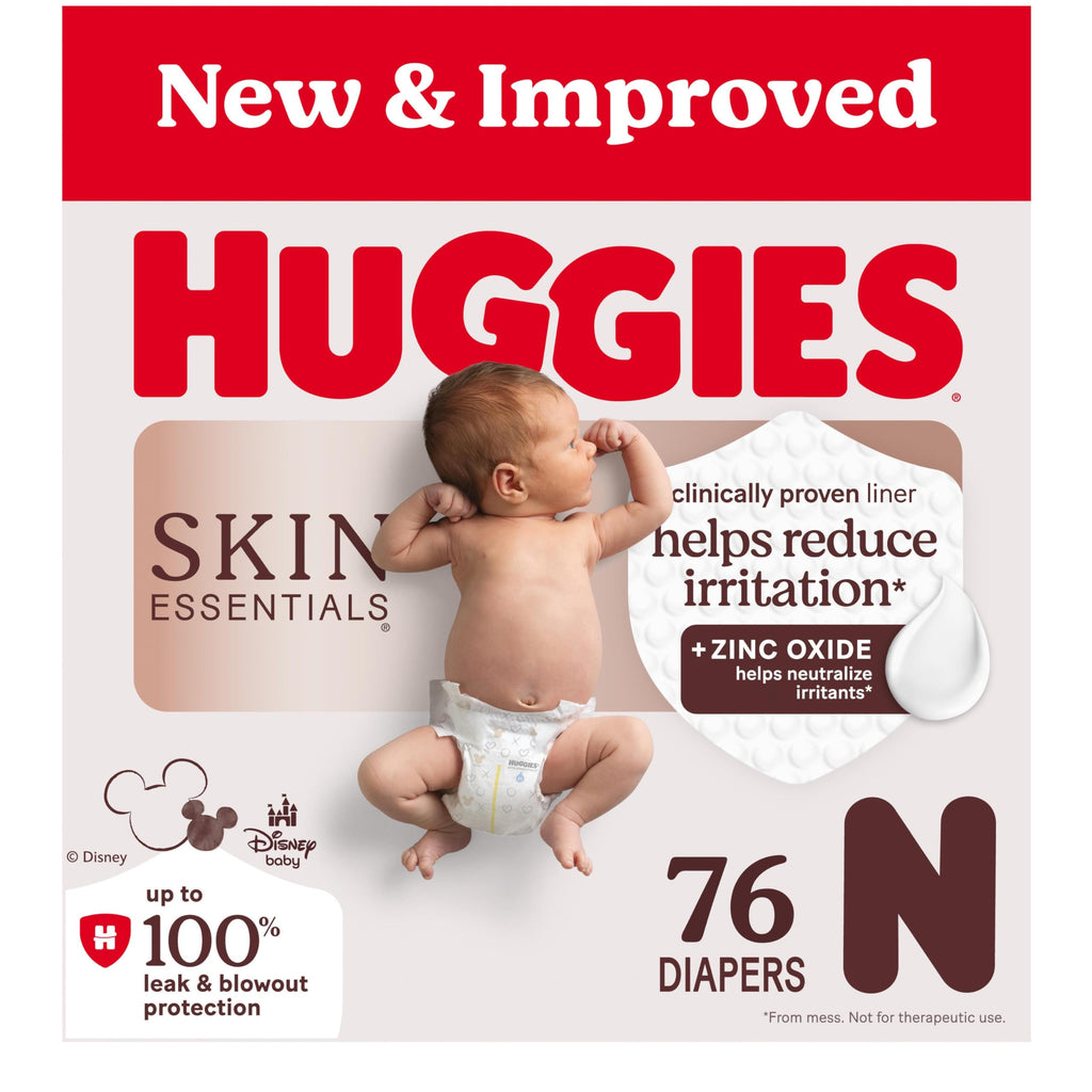 Huggies Skin Essentials Newborn Diapers, 76 Count