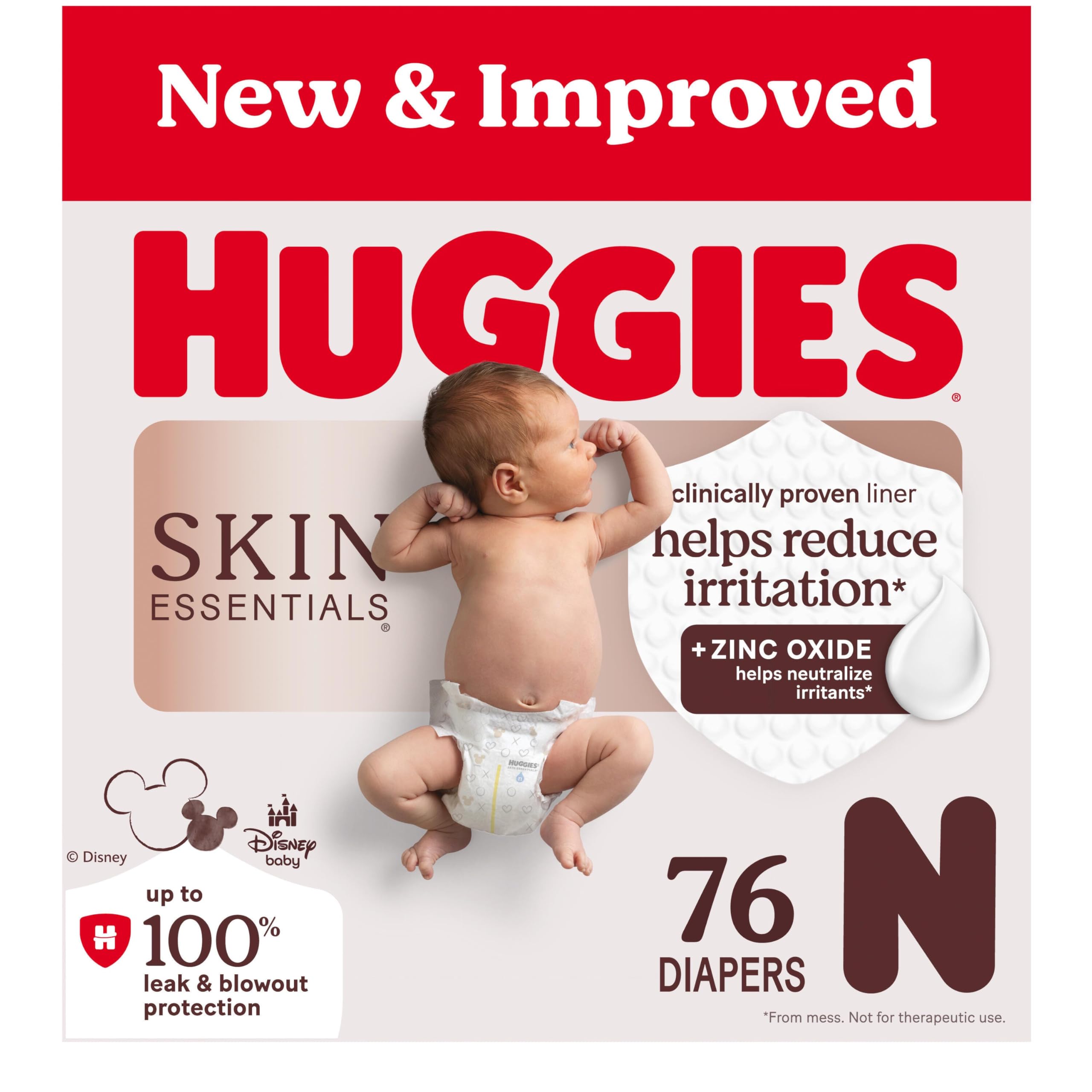 Huggies Skin Essentials Newborn Diapers, 76 Count