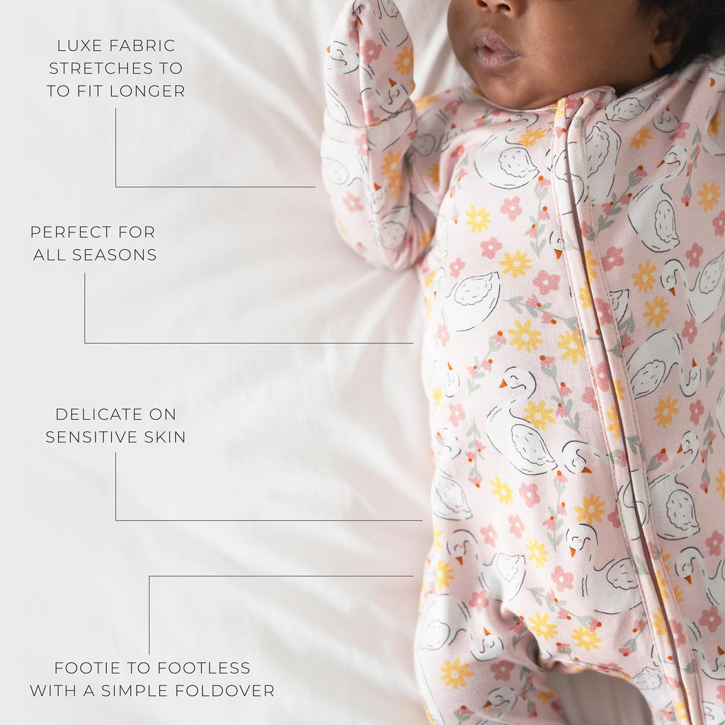 Posh Peanut Girls Convertible Baby Sleepers, Toddlers Footless Pajamas
