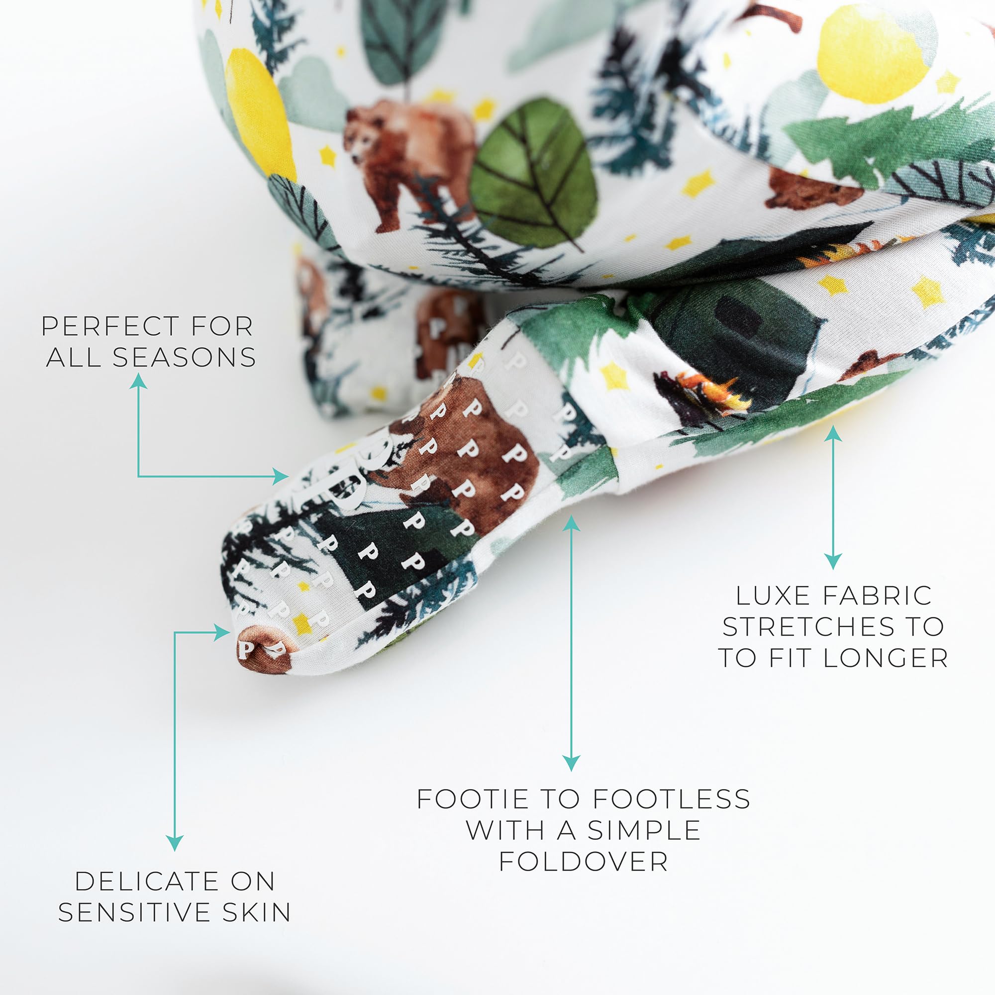 Posh Peanut Convertible Baby Sleepers, Boy Toddlers Footless Pajamas