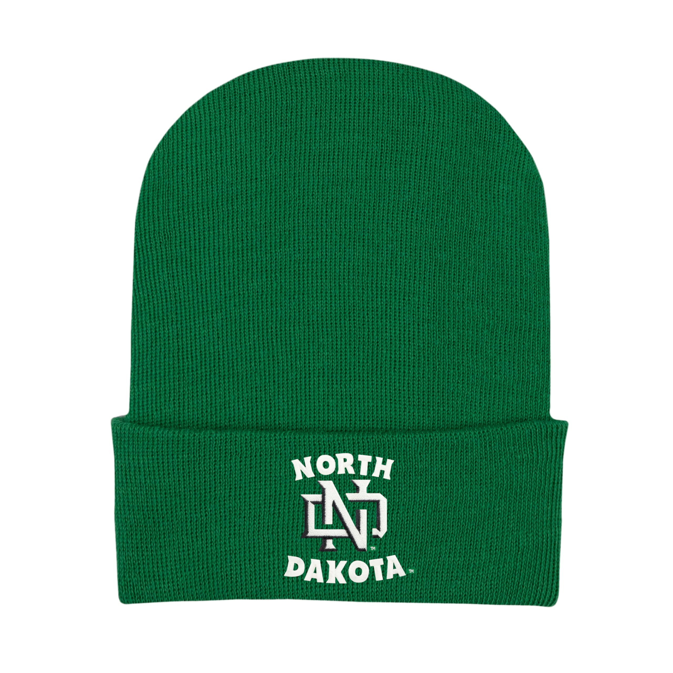 College Baby Knit Cap North Dakota Fighting Hawks Logo - Kelly - Newborn
