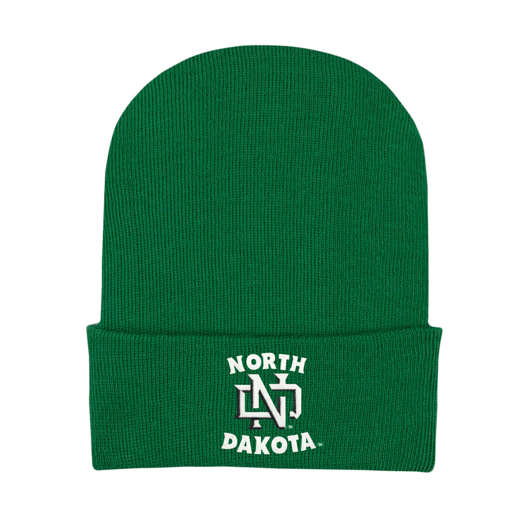 College Baby Knit Cap North Dakota Fighting Hawks Logo - Kelly - Newborn