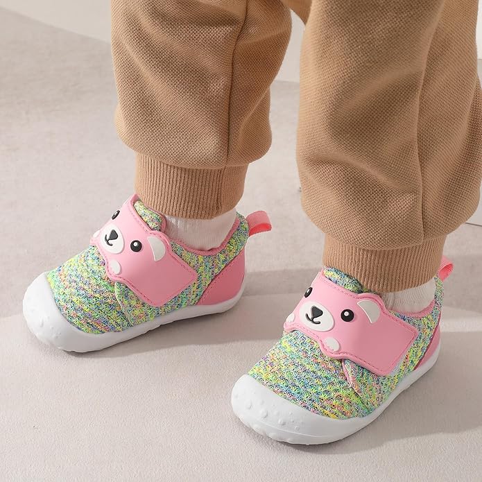FEETCITY Baby Walking Shoes Wide Baby Shoes Boys Girls Infant Sneakers Crib Shoes Breathable Toddler Barefoot Shoes Slip On Shoes
