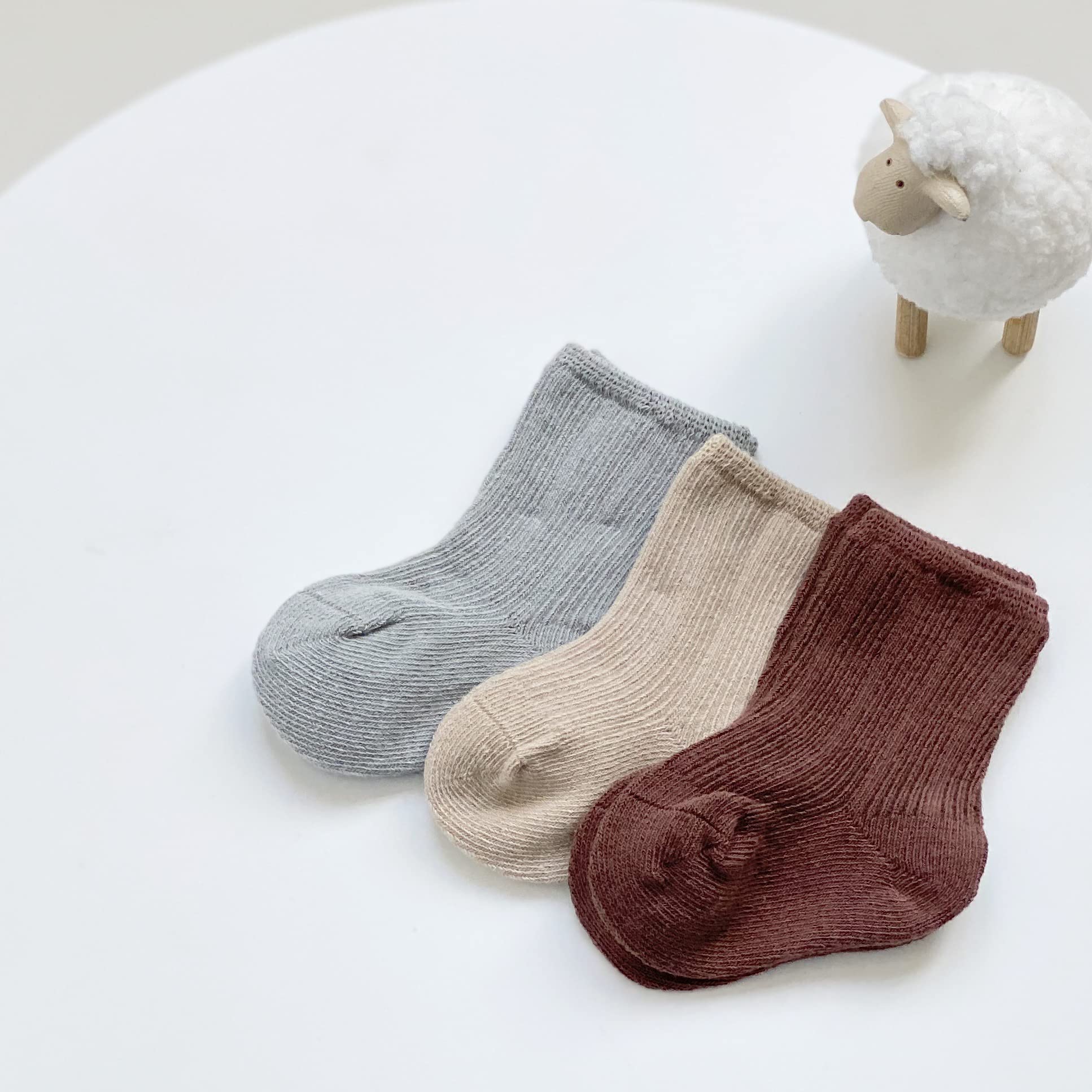 SHARELY SHEEP Toddler Socks Unisex Baby Crew Socks for Infant Boys Girls Stretchy Cotton Socks Stocking Stuffers for Kids Gift 0-36 Months
