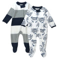 HonestBaby Sleep and Play Footed Pajamas One-Piece Sleeper Jumpsuit Zip-front PJs Organic Cotton for Baby Boys, Unisex, Crabs, 3-6 Months