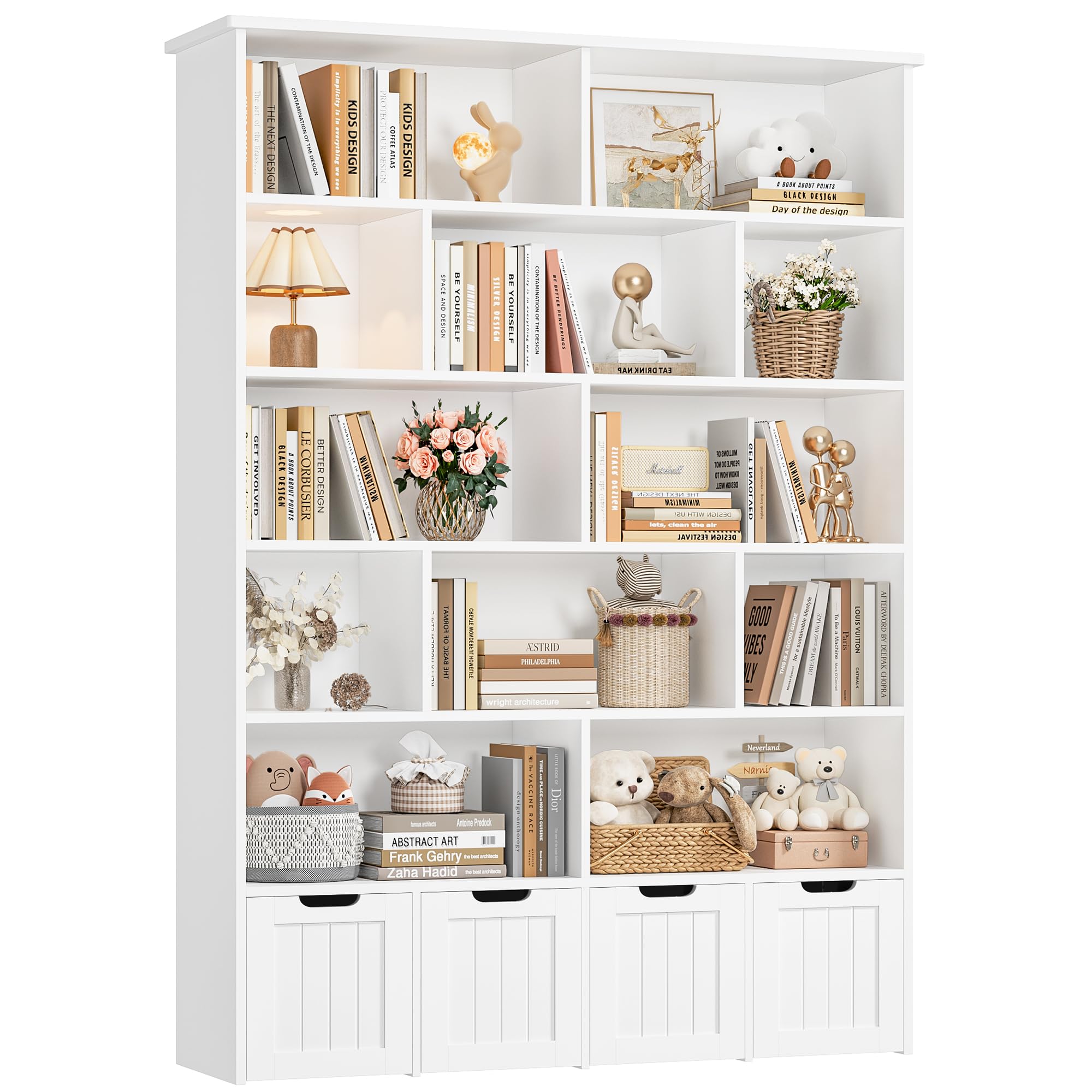 FINETONES 69" H Large Toy Storage Organizer with 4 Movable Drawers