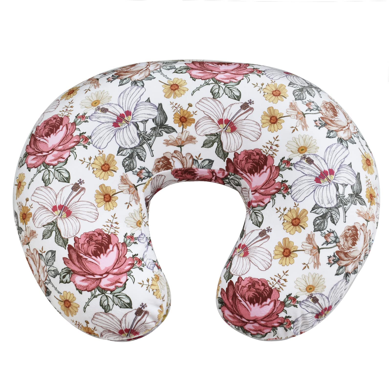 iEvolve Minky Nursing Pillow Cover Breast Feeding Pillow Cover Slipcover U Shape for Baby Boy Girl,Cover Only(Flora)