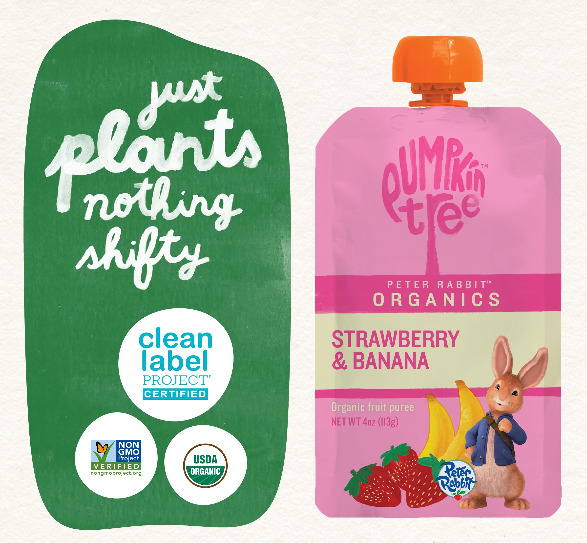 Peter Rabbit Organics Strawberry & Banana Fruit Snack Pouches, 36 CT, 4oz