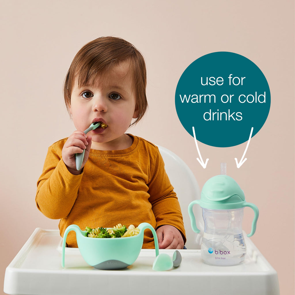 b.box Sippy Cup with Weighted Straw, Toddler Straw Cup, Spill Proof, 8oz