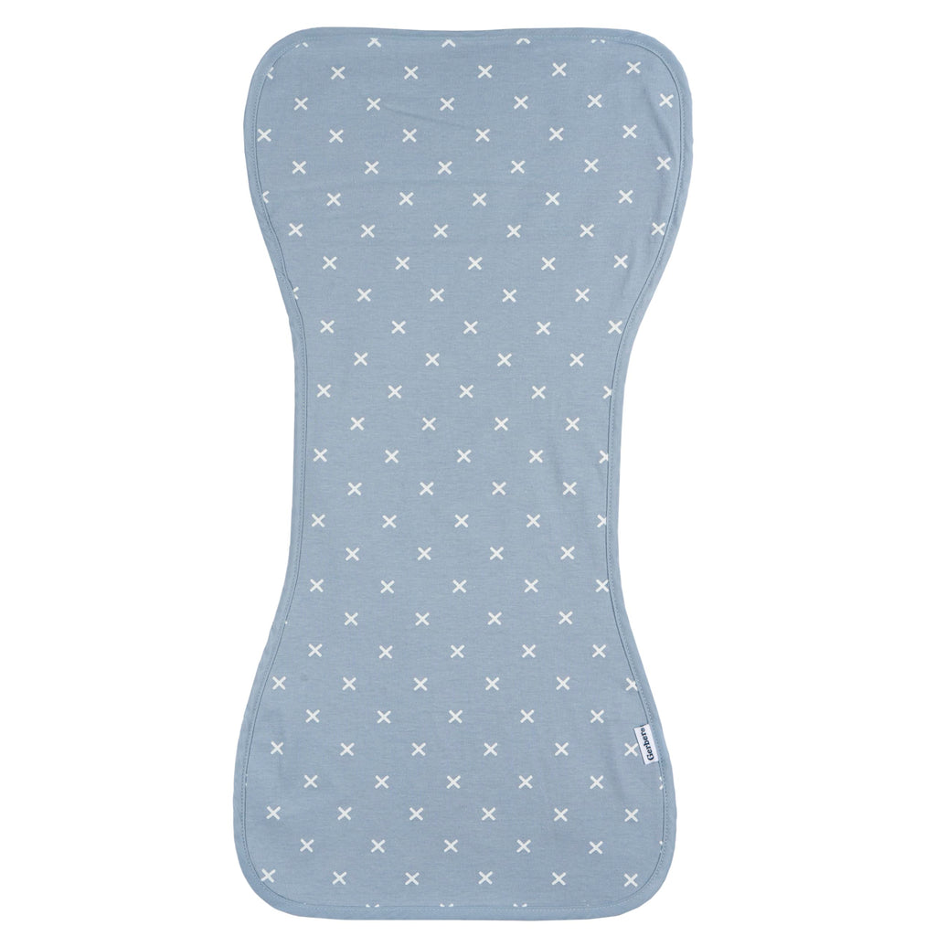 Gerber Baby Unisex Burp Cloths 5-Pack, Blue Gold, Size 10.5" x 21"