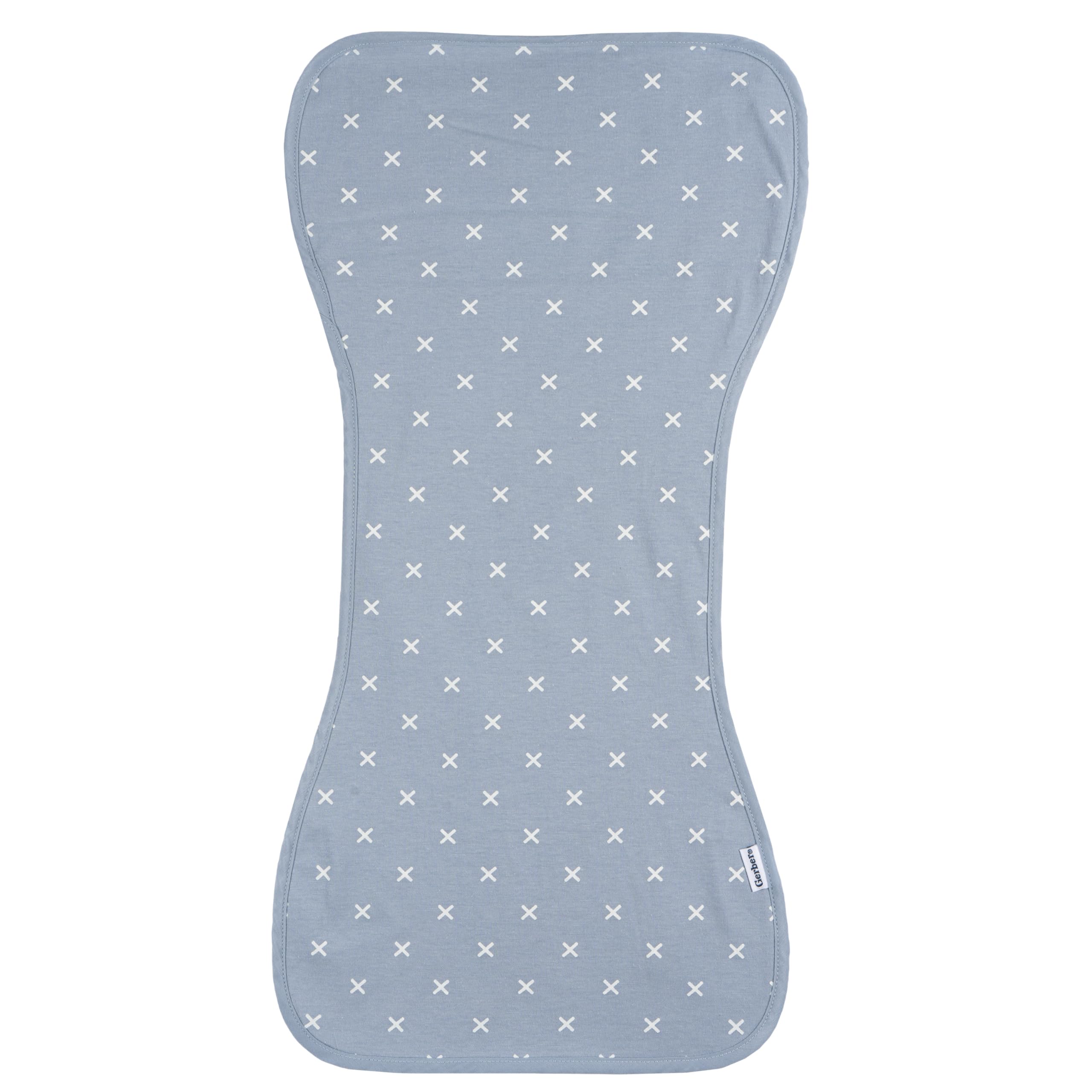 Gerber Baby Unisex Burp Cloths 5-Pack, Blue Gold, Size 10.5" x 21"