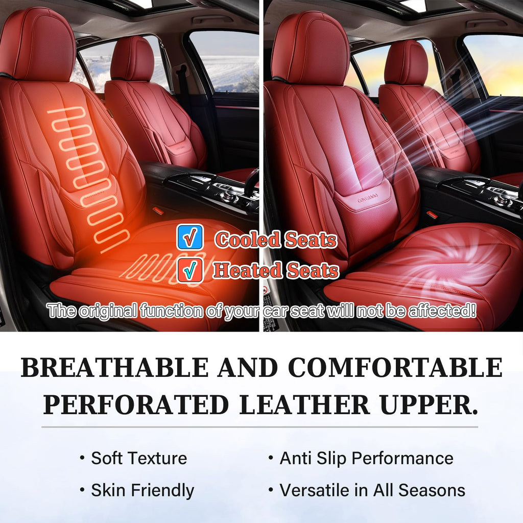 Coverado Car Seat Covers, Seat Covers for Cars, Waterproof Leather Auto Seat Protectors, Leather Car Seat Cushion, Car Interiors Accessories Universal Fit for Most Cars