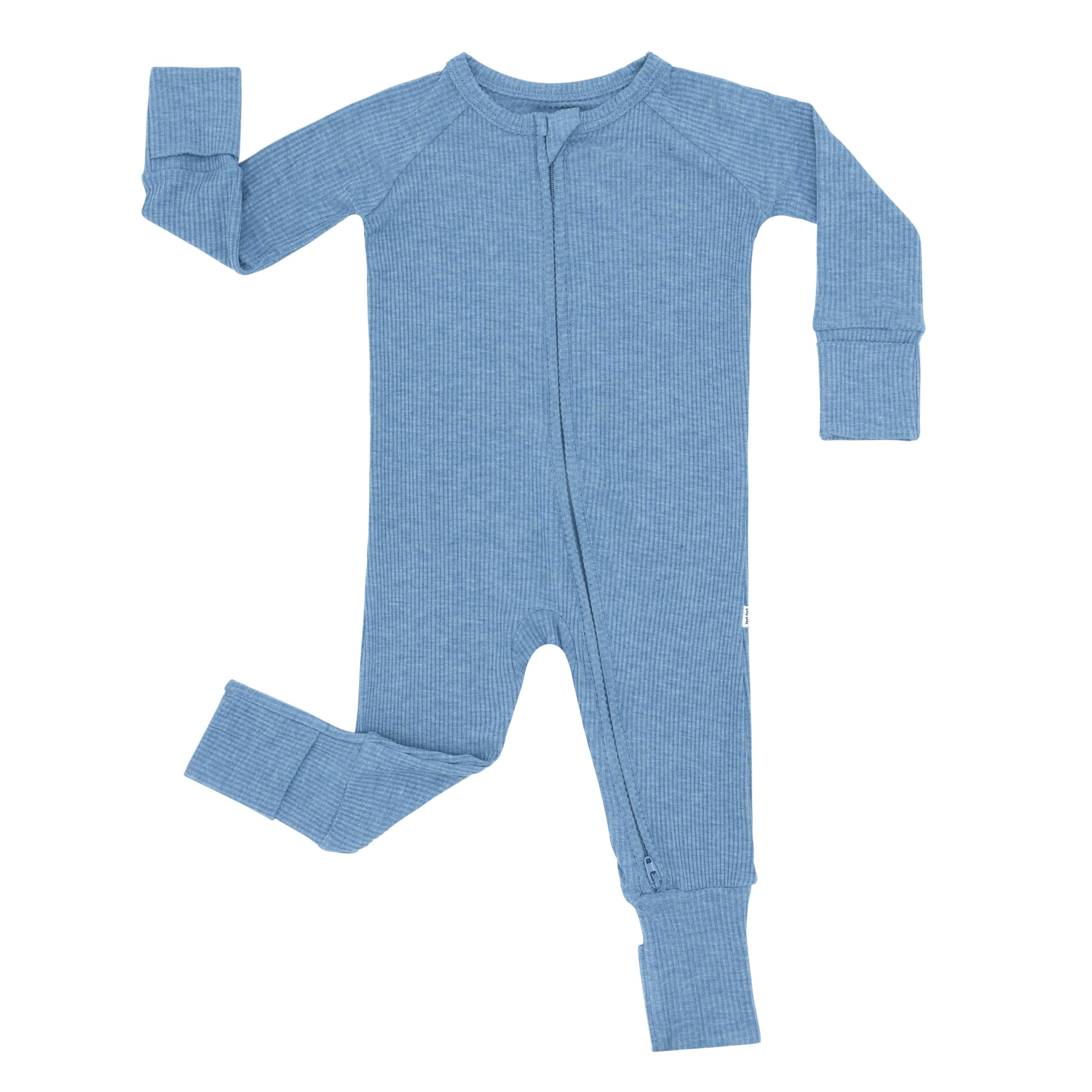 Little Sleepies Pajamas for Baby Boys & Girls, Viscose from Bamboo Baby Pajamas, Snug Baby Sleeper, Toddler PJs, 2-Way Zipper, Heather Blue, 18-24M