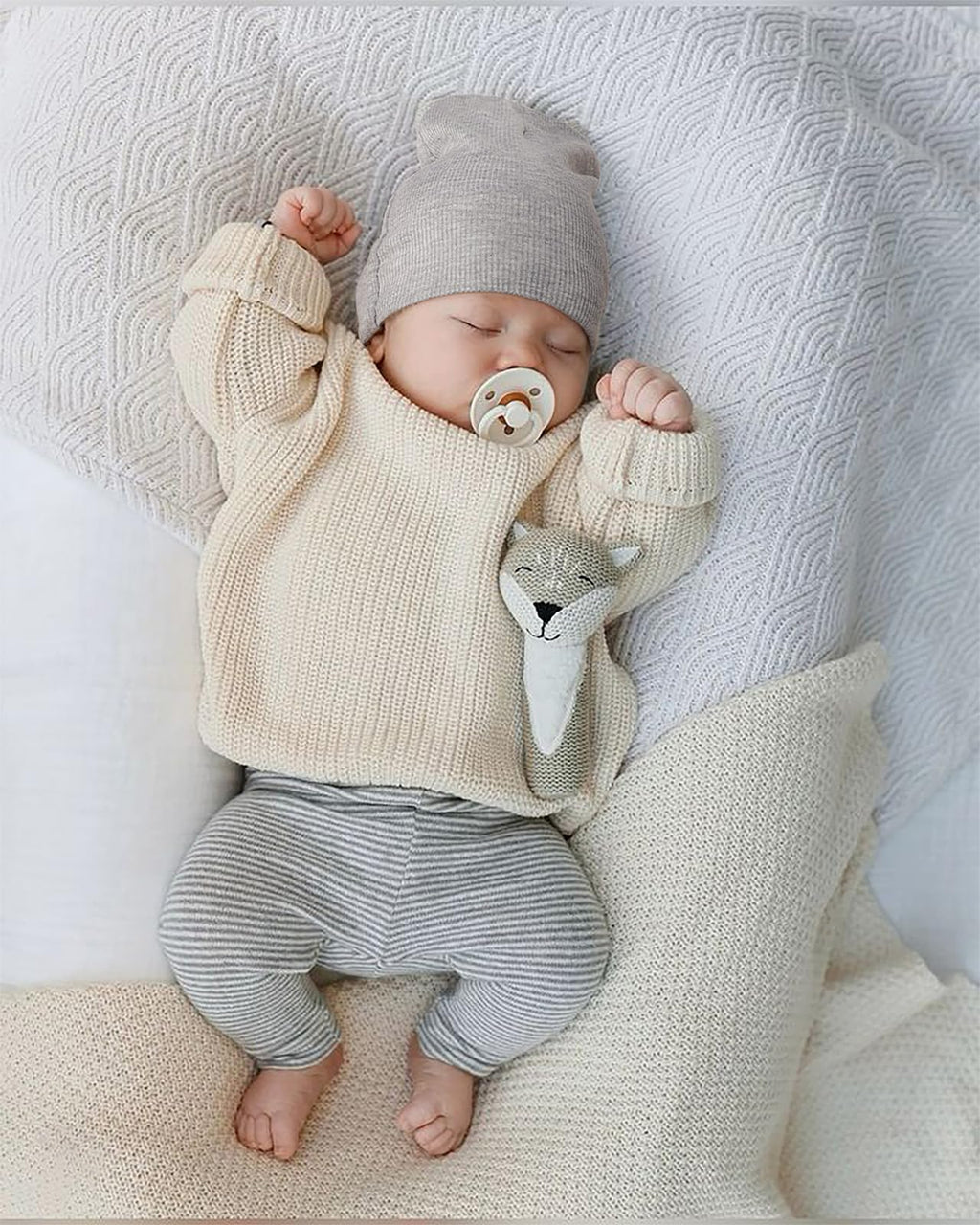 DRESHOW BQUBO 6 Pack Baby Newborn Hats Set for Unisex Infant Newborn Toddler Soft Beanie Hat for Boys Girls 0-3 Months