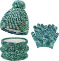 Kids Toddlers Winter Beanie Hats Gloves Neck Scarf Set Mittens Gifts for 0 6 12 Months 1 2 3 4-8 Year Old Baby Girls Boys