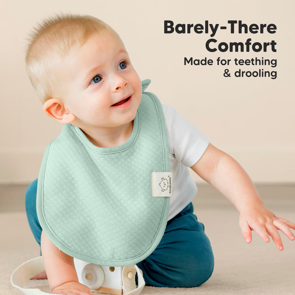 KeaBabies 8-Pack Baby Bibs for Drooling and Teething, Soft (Muted Pastel)
