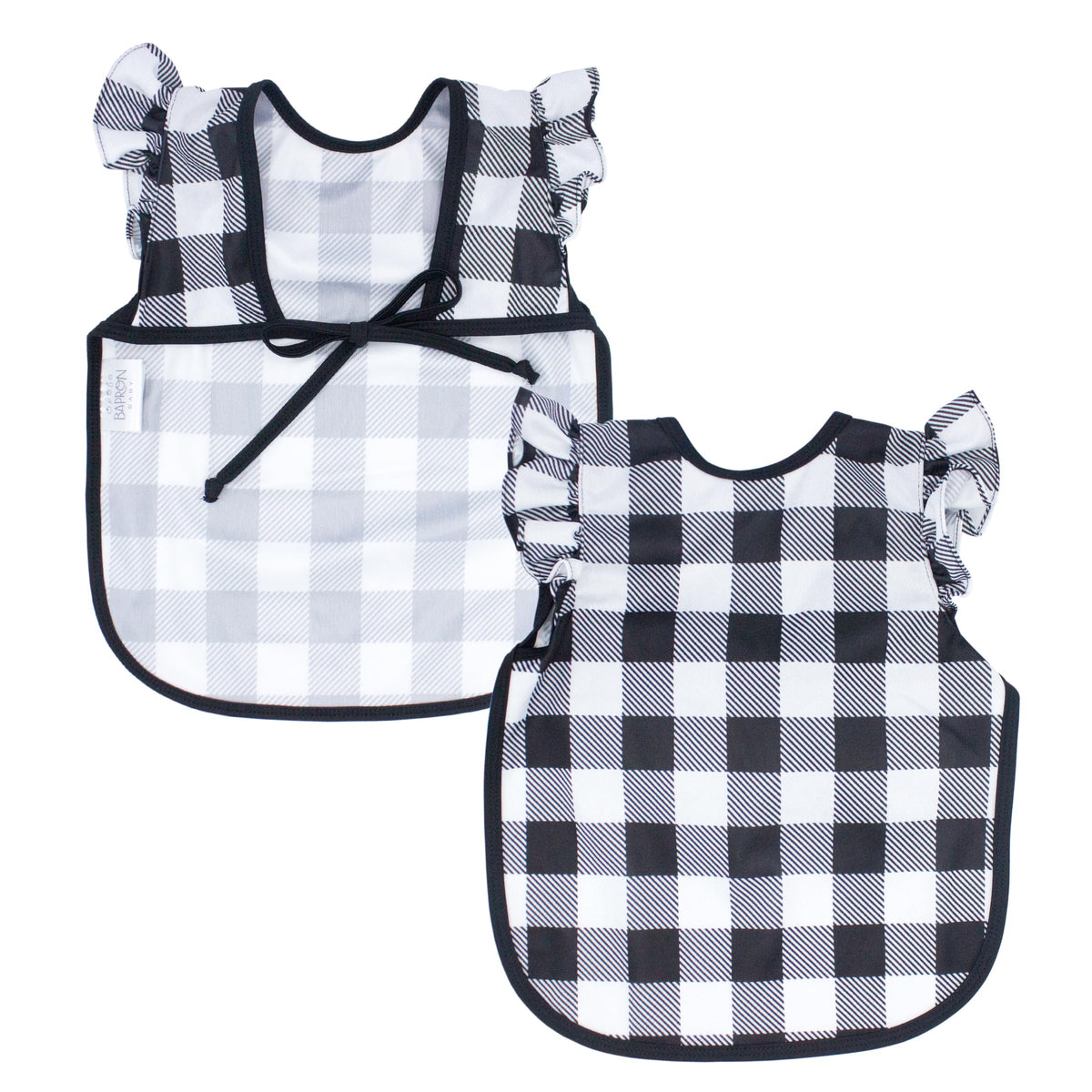BapronBaby Pink Flutter Checkerboard Cooking Crafting Smock Preschool 3-5