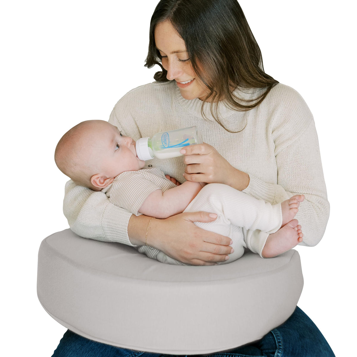 Dr. Brown's Bottle Feeding and Nursing Lap Support Pillow, Light Gray
