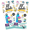 Lil' Labels, Write-On Food Labels, Waterproof Label, Multipurpose, Self-Laminating, Dishwasher-Safe, Write-On for Home Organization and Kitchen Labels (All-Purpose White, Set of 2)