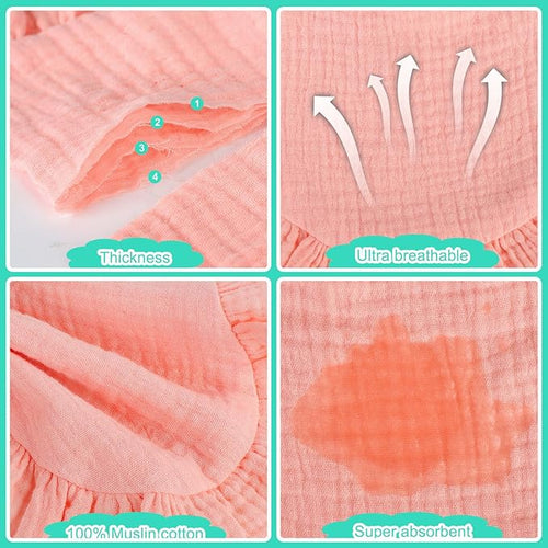 Accmor Muslin Baby Bibs, 6 Pack Soft Cotton Baby Bandana Drool Bibs for Boys Girls Teething and Drooling