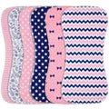 Benoxine 2-in-1 Burp Cloths and Baby Bibs - 6 Pack Large Super Absorbent Soft Cotton Burping Cloths for Spit Up, 3 Layers Thick Baby Burp Rags for Girls & Boys