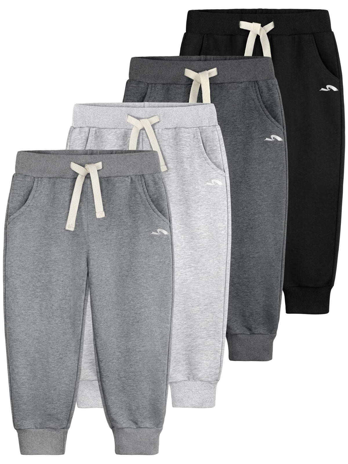 Aocku 4 Pack Toddler Boys Sweatpants Cotton Toddler Pants Pocket Drawstring