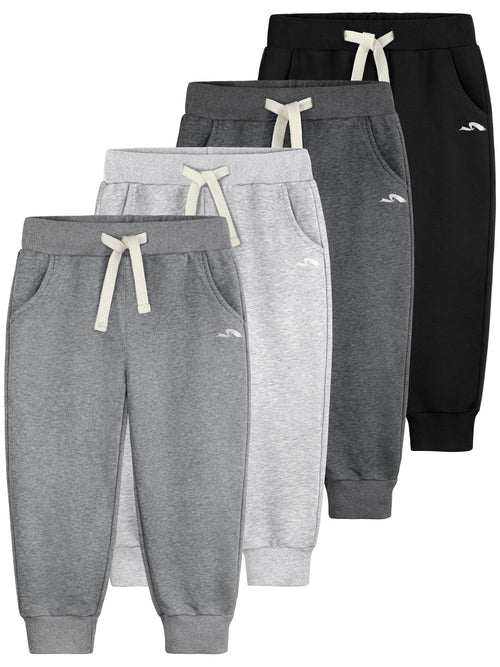 Aocku 4 Pack Toddler Boys Sweatpants Cotton Toddler Pants Pocket Drawstring