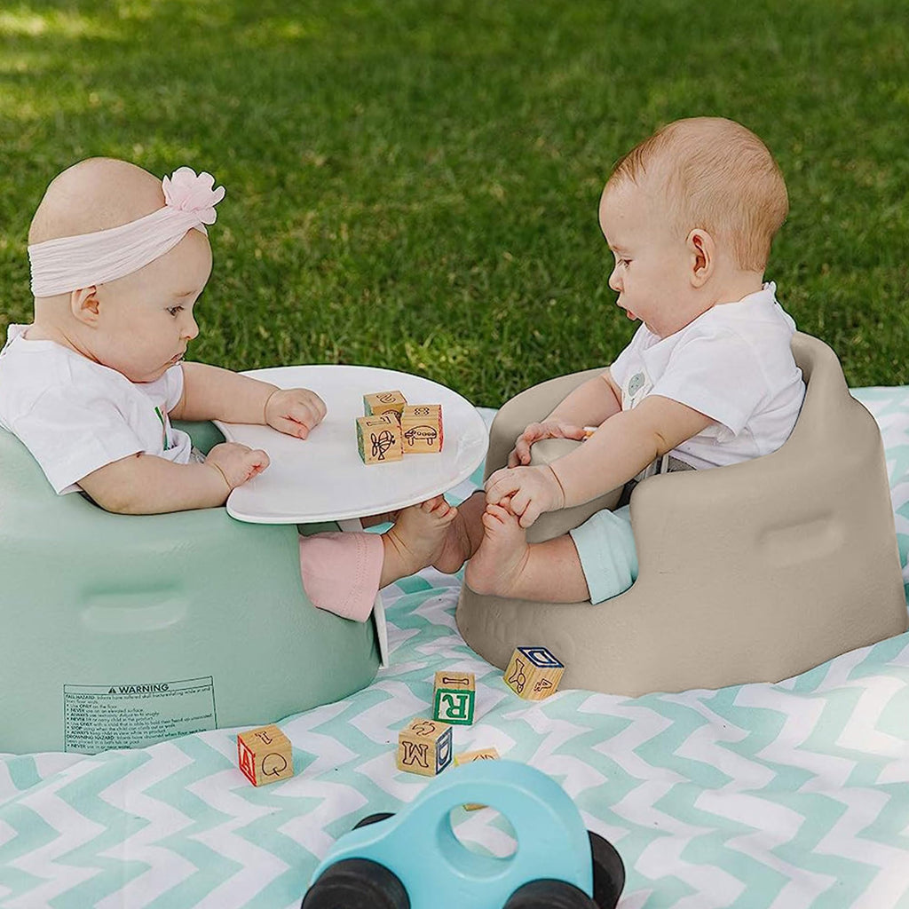 Bumbo Baby Floor Seat, Sit Up Activity & Eating Chair with Tray, Taupe