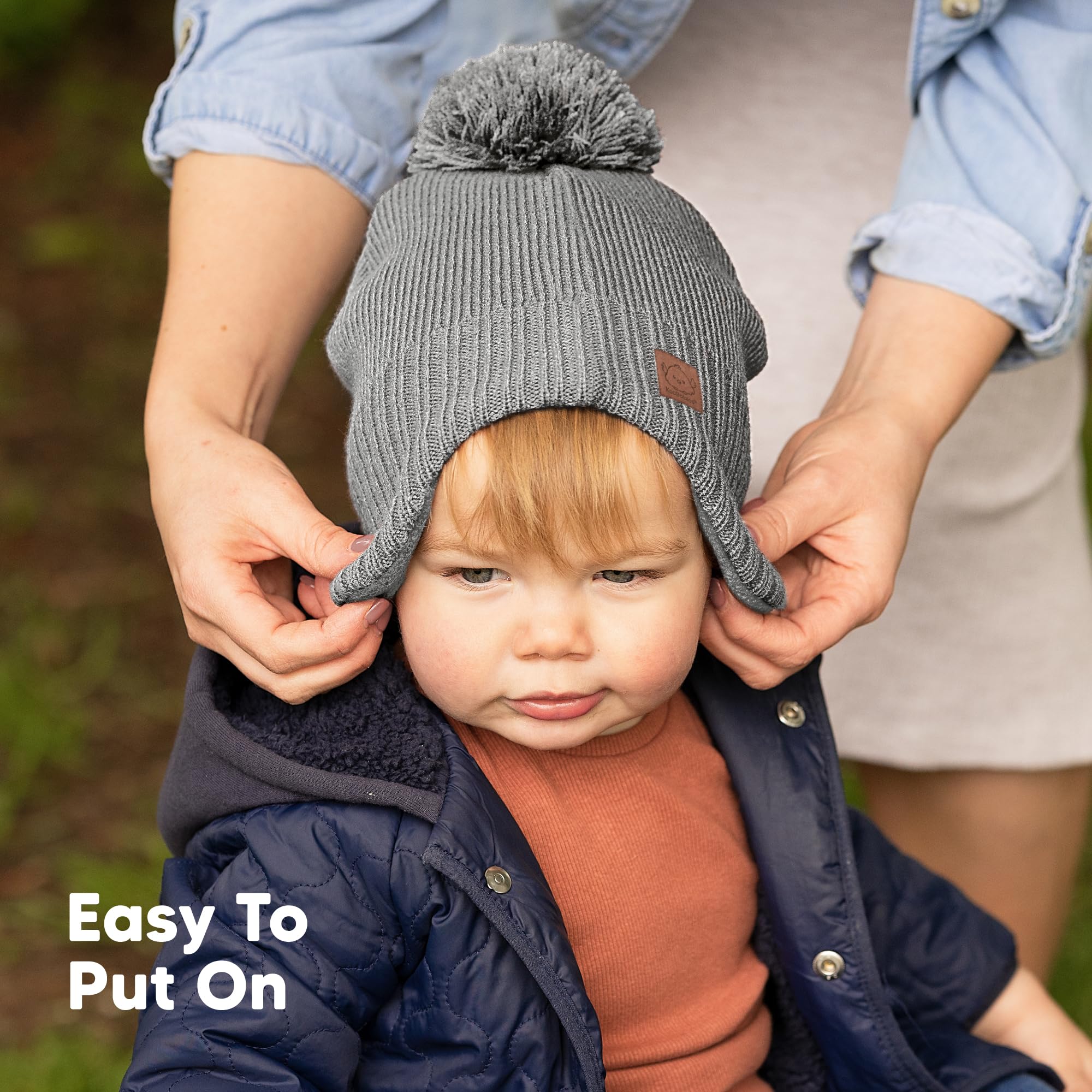 KeaBabies Baby Beanies, Winter Baby Hats for Boys, Girls (Gray, 0-6M)