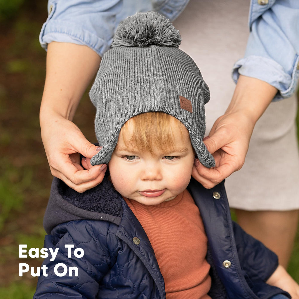 KeaBabies Baby Beanies, Winter Baby Hats for Boys, Girls (Gray, 0-6M)