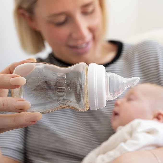 Minbie Newborn Breastfeeding Baby Bottle - Anti Colic & Reflux, BPA Free PPSU