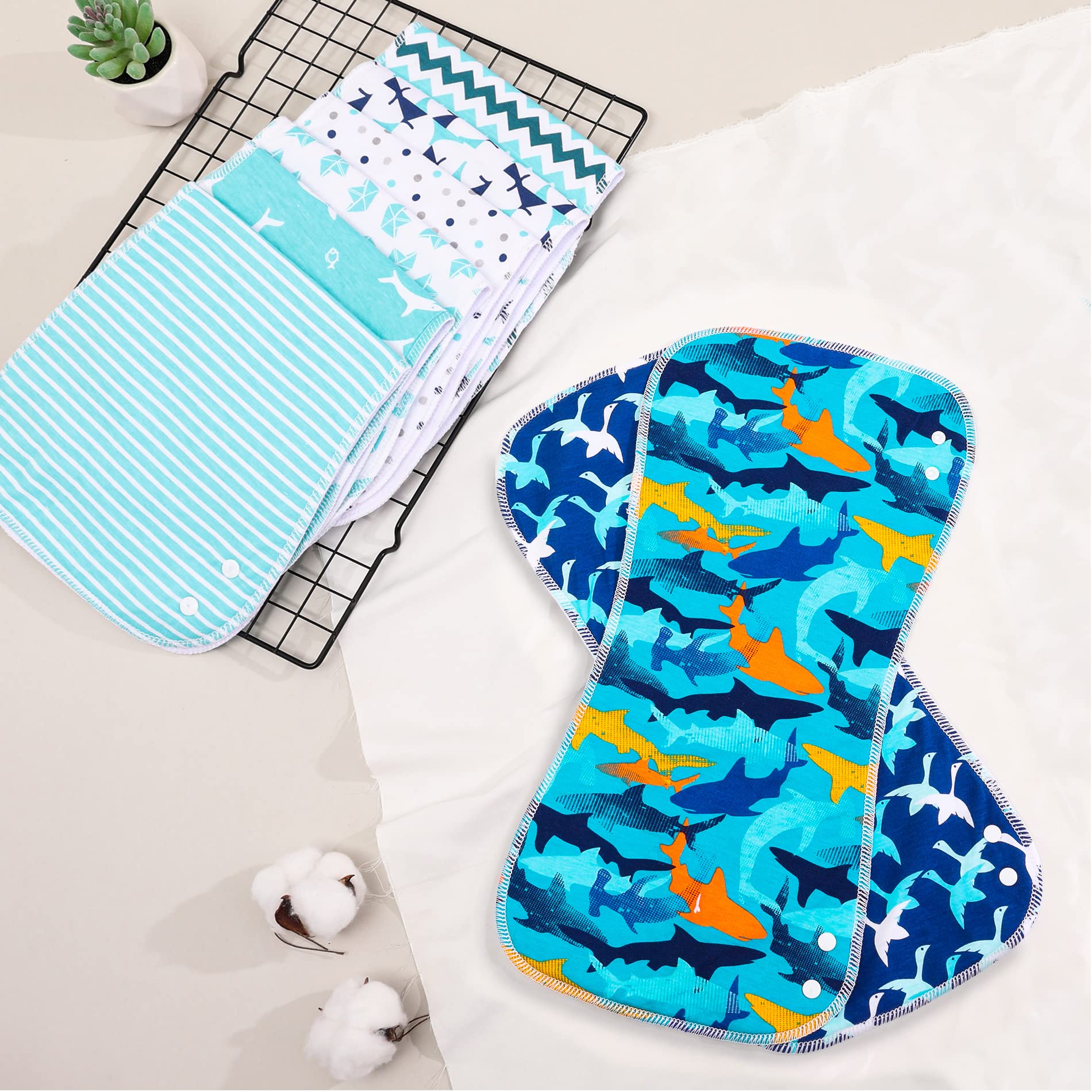 Benoxine 2-in-1 Burp Cloths and Baby Bibs - 6 Pack Large Super Absorbent Soft Cotton Burping Cloths for Spit Up, 3 Layers Thick Baby Burp Rags for Girls & Boys