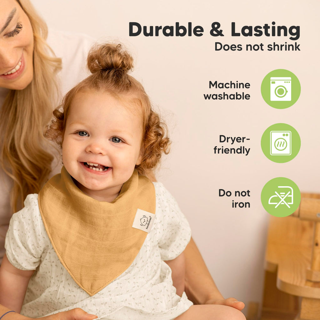 8-Pack Muslin Baby Bibs for Drooling, Teething Bandana Bibs 0-36M (Sahara)