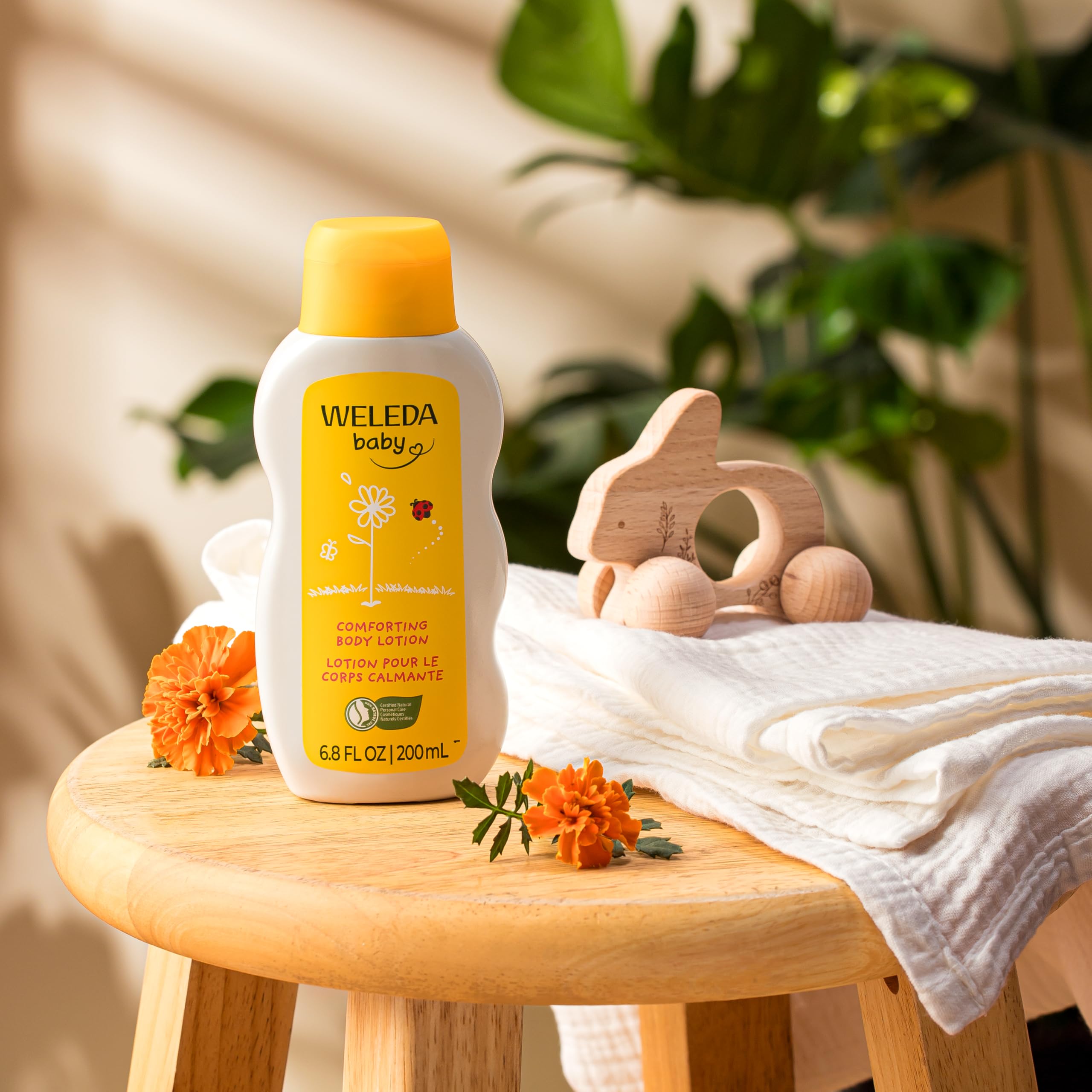 Weleda Baby Calendula Comforting Body Lotion, Plant Rich Moisturizer with Calendula, Chamomile, Sweet Almond and Sesame Oils, 6.8 Fl Oz